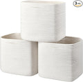 3 Pack Storage Cubes 11 Inch Cotton Rope Woven Baskets by Gocjuaza