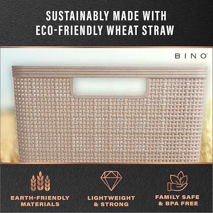 BINO - Woven Plastic Basket, The Jute Collection, Home Organization, - Image 8