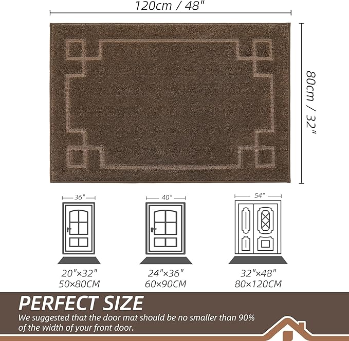 BEQHAUSE Door Mat 32" x 48", Non-Slip Door Mats Indoor Entryway Rugs Washable - Image 2