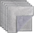 2 in 1 Stainless Steel Scrubber & Microfiber Cleaning Cloth, 5 Pack Towel & by PIPUHA