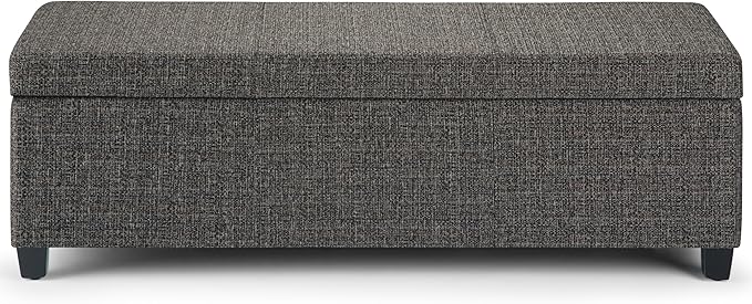 SIMPLIHOME Avalon 48 inch Wide Contemporary Rectangle Storage Ottoman Bench in - Image 6