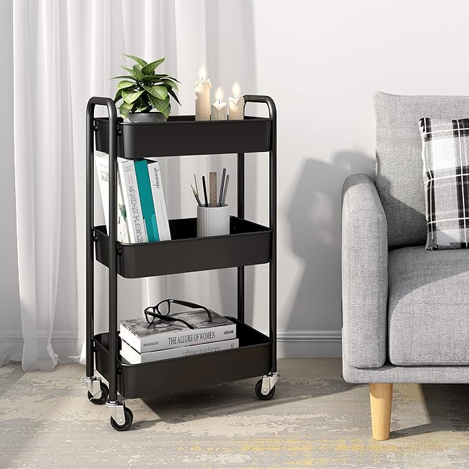 CAXXA 3-Tier Rolling Metal Storage Organizer - Image 9