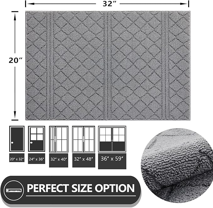 REFETONE Indoor Doormat, Front Back Door Mat 20"x32" Absorbent Rubber Backing - Image 2