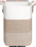 CLHMILY&Z 95L Laundry Basket Rectangular Brown Rope by ClhmilyZ