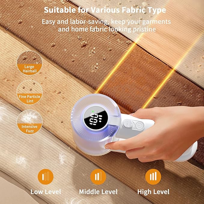 coldSky Electric Fabric Shaver & Lint Remover, Rechargeable Portable 3-Speed - Image 3