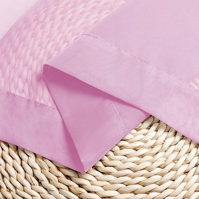 Chyhomenyc Light Pink Sheer Curtains 63 Inch Length 2 Panels, Light Filtering - Image 7