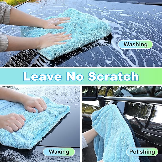 JOYMOOP Microfiber Towels for Cars, 35.4" x 23.6" Car Drying Towel, Quick - Image 6