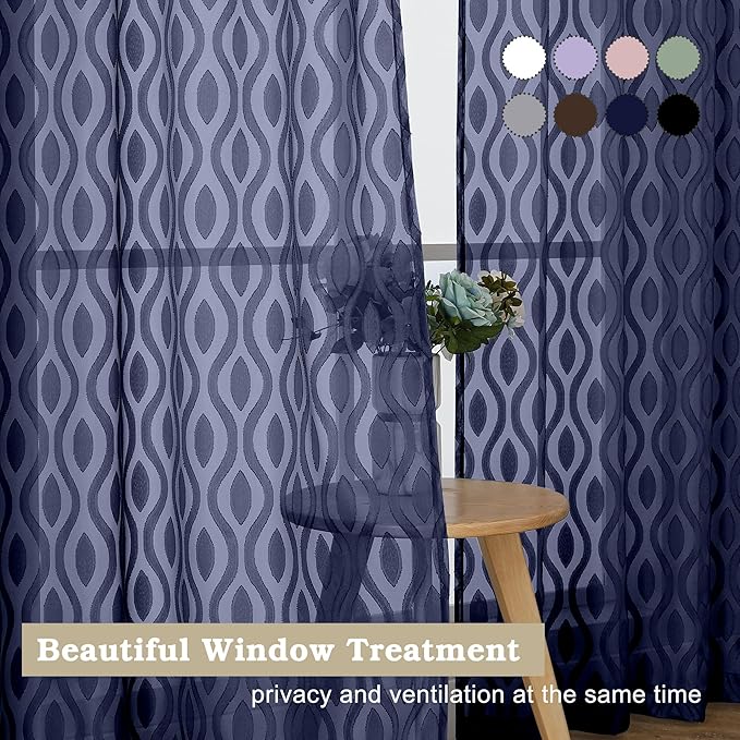 Aiyufeng Navy Blue Curtains - Image 7