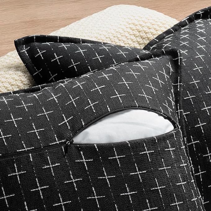 ZWJD Pillow Covers 24x24 Set of 2 Soft Polyester Textured Pillow Covers - Image 3