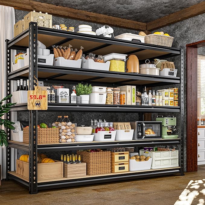 59.8"W Garage Shelving 72"H Storage Shelves 2750LBS Metal Shelving Heavy Duty by Durayloly