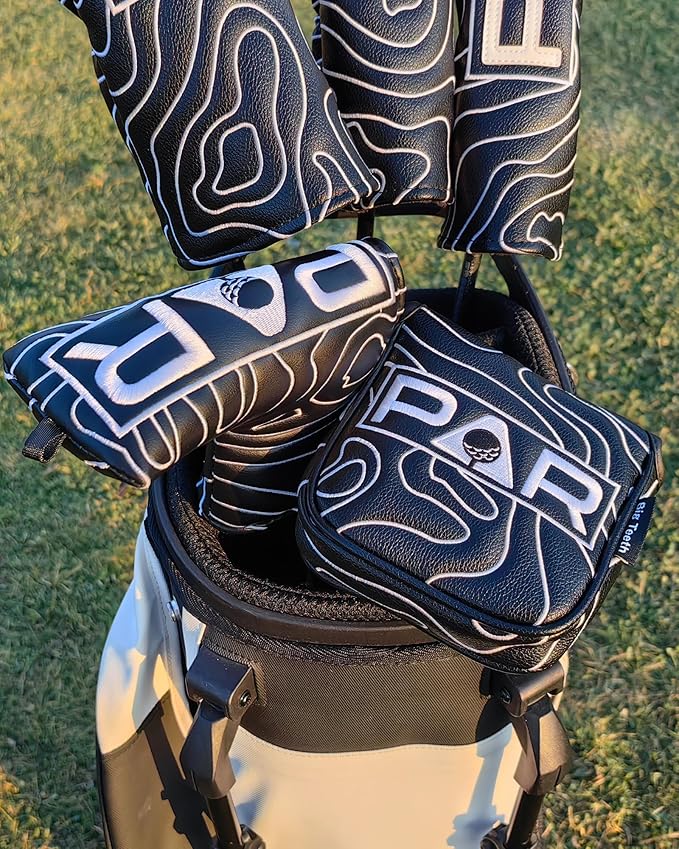 Big Teeth Golf Club Covers Full Set Driver Headcover Fairway Wood Hybrid Golf - Image 2