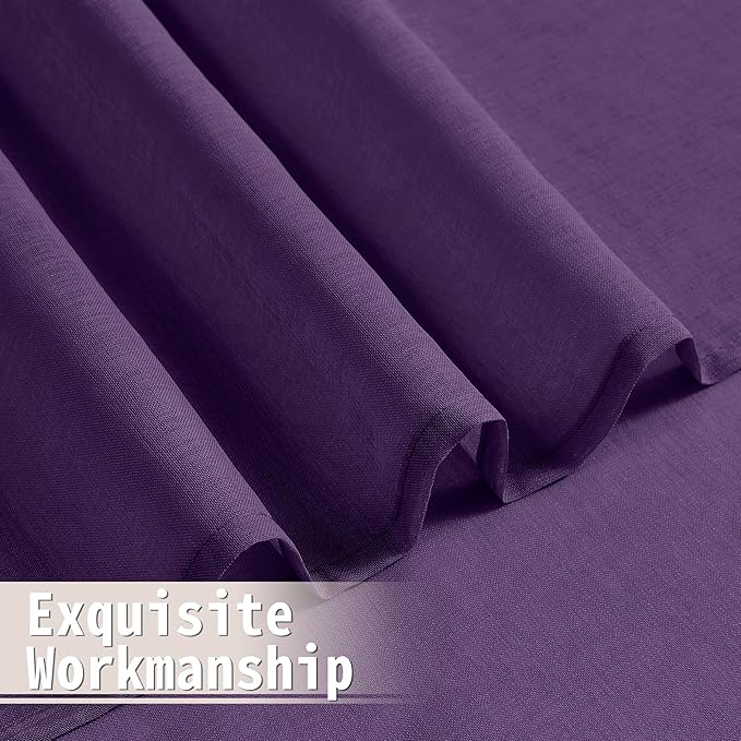 Tollpiz Sheer Door Curtains Closet Linen Textured Curtains Sheer Doorway Light - Image 8