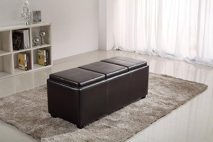 SIMPLIHOME Avalon 42 inch Wide Contemporary Rectangle Storage Ottoman in - Image 2