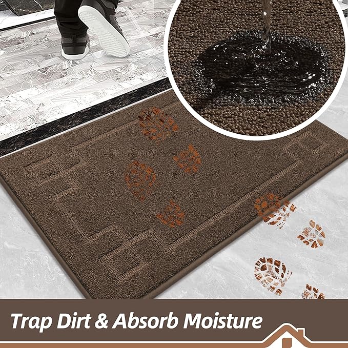 BEQHAUSE Door Mat 24" x 60", Non-Slip Door Mats Indoor Entryway Rugs Washable - Image 4