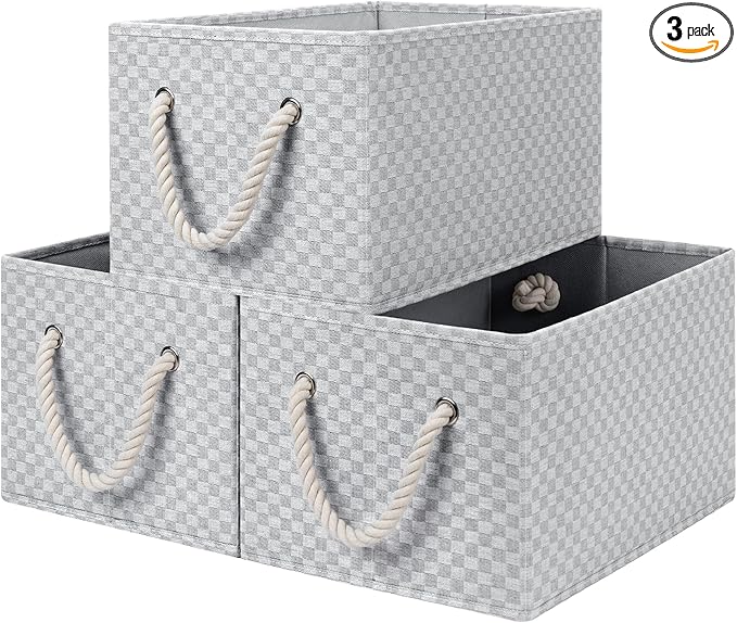 StorageWorks Storage Baskets for Shelves, Foldable Fabric Closet Storage Bins by StorageWorks