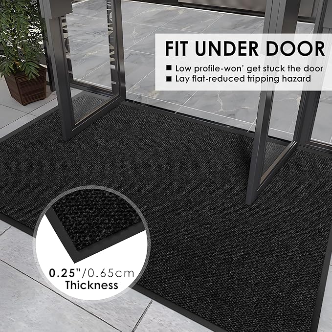3′ x 18′ Front Door Mat Indoor Outdoor Entrance, Commercial Floor Mat Heavy - Image 4