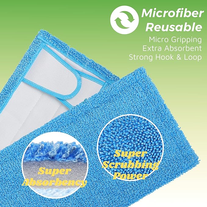 Reusable Mop Pad for Swiffer Sweeper Mop, 12.5'' Microfiber Mop Pad Refill - Image 2