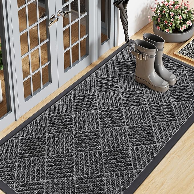 Smiry Front Door Mat Outside Entrance, Heavy Duty Outdoor Indoor Mat, Natural by Smiry