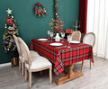 Classic Gingham Buffalo Xmas Tablecloth Fabric by Essifunia