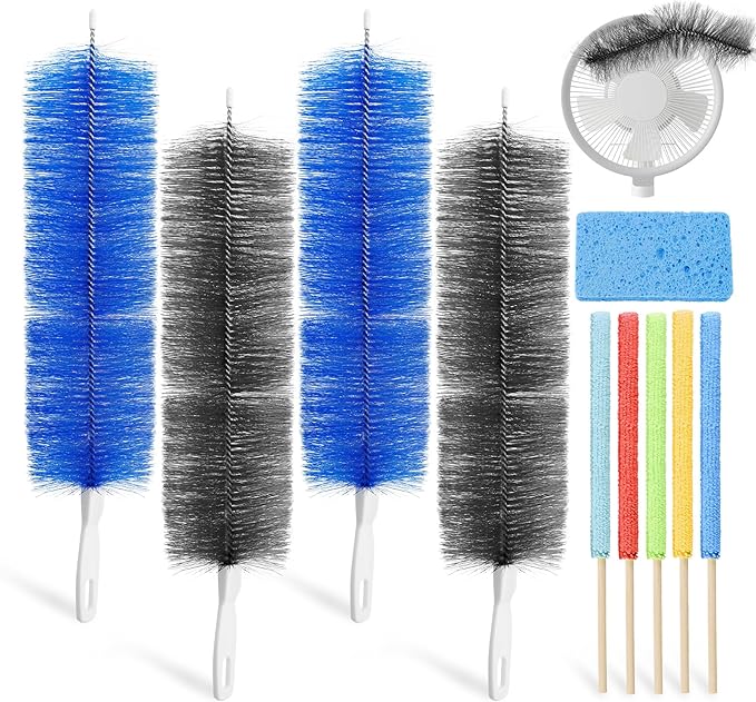 10Pcs Floor Fan Cleaning Brush Set, Bendable Fan Duster, Microfiber Detail by Philbinden
