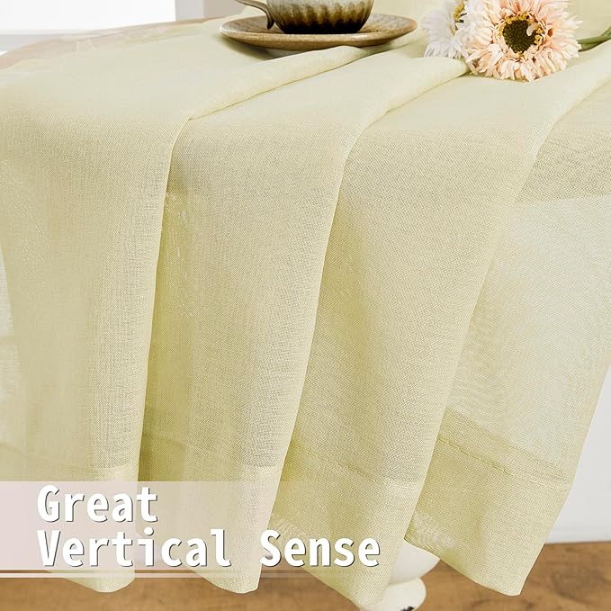 Tollpiz Sheer Door Curtains Closet Linen Textured Curtain Sheers Doorway Light - Image 6