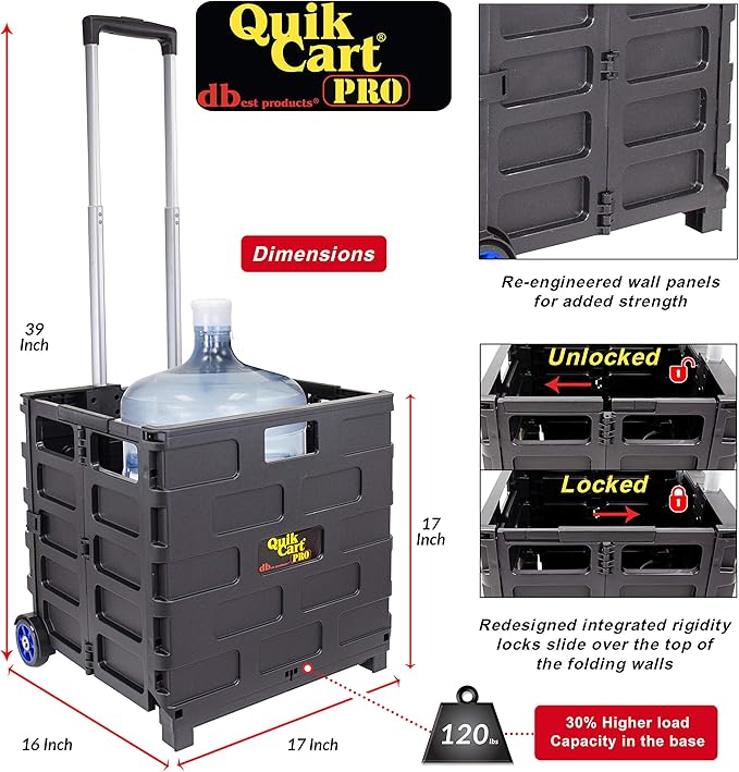 dbest products Quik Cart Pro Wheeled Rolling Crate Teacher Utility - Image 2