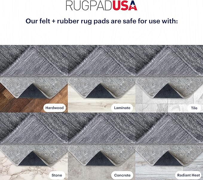 RUGPADUSA - Dual Surface - 9'x13' - 3/8" Thick - Felt + Rubber - Enhanced - Image 5