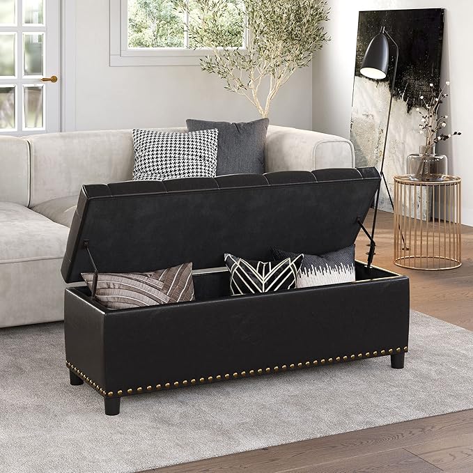 BELLEZE 47" Storage Ottoman, Storage Bench - Image 8