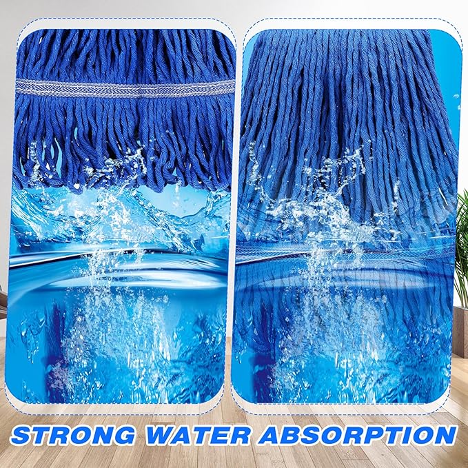 Roshtia 30 Pieces Commercial Mop Head Replacement Floor Cleaning Wet Mop Heads - Image 5