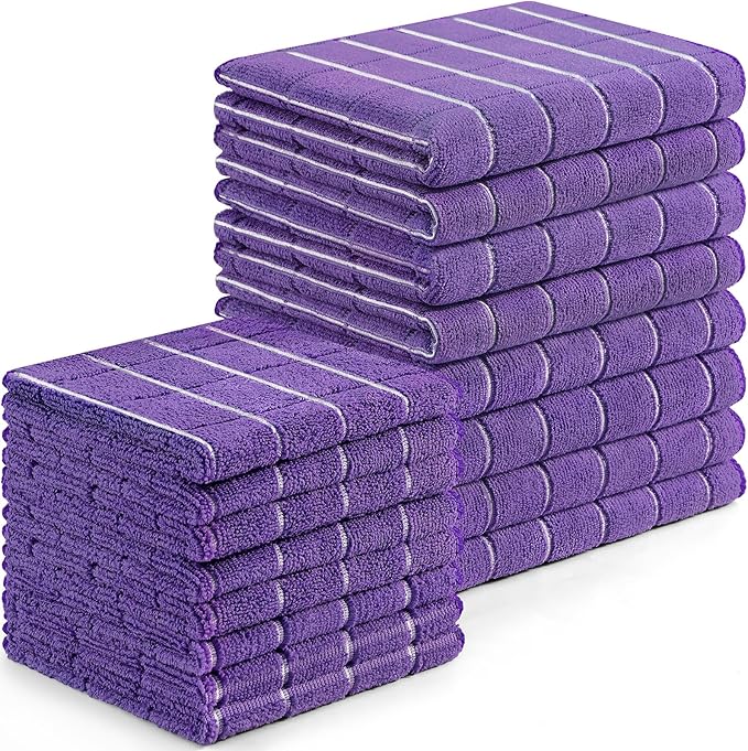Homaxy Microfiber Kitchen Towels and Dishcloths Set, 16 Pack Soft and Absorbent by Homaxy