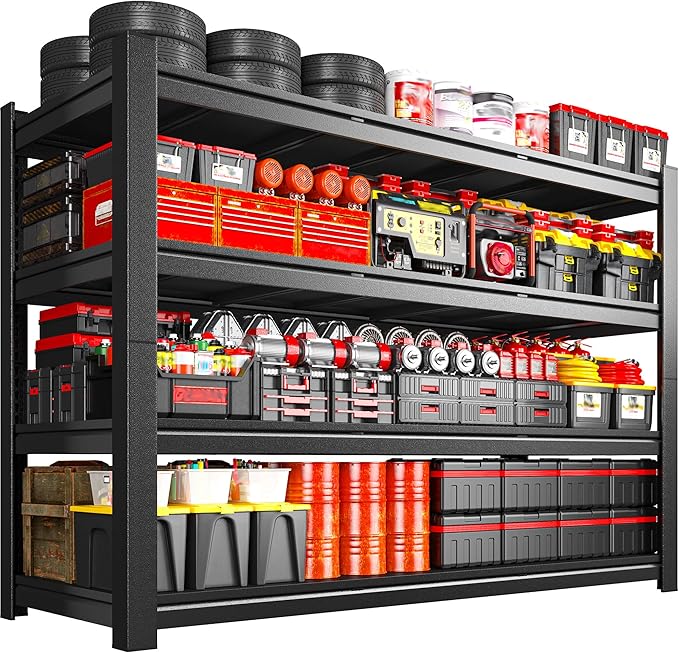 2500LBS Storage Shelves, 60.1" W Garage Shelving Heavy Duty, Adjustable Metal - Image 8