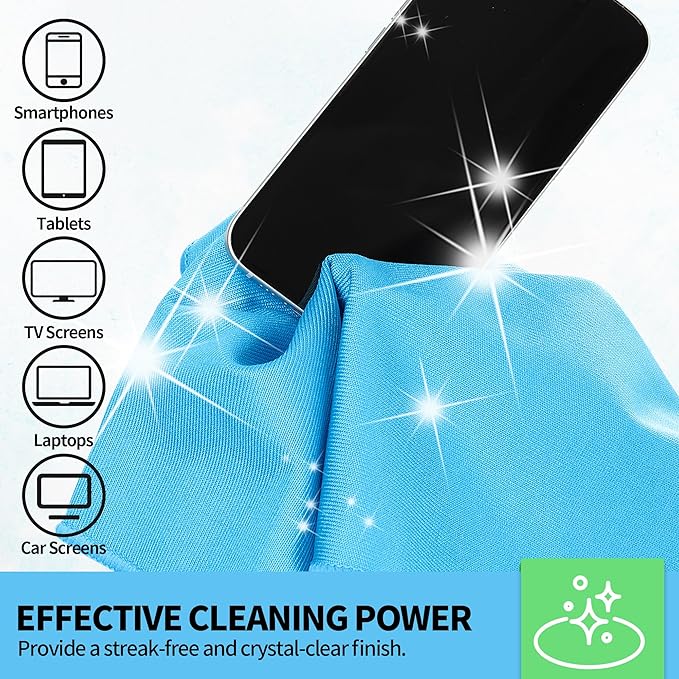 HOMERHYME Microfiber Glass Cleaning Cloth, 12 Pack Window Glass Cleaning Rags - Image 4