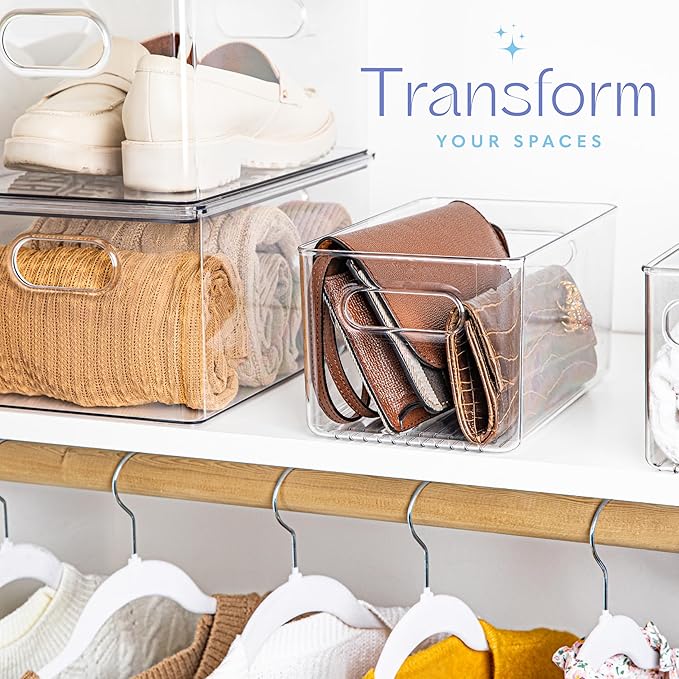 Plastic Food Storage 6 Pack Clear Container Bin - Image 2