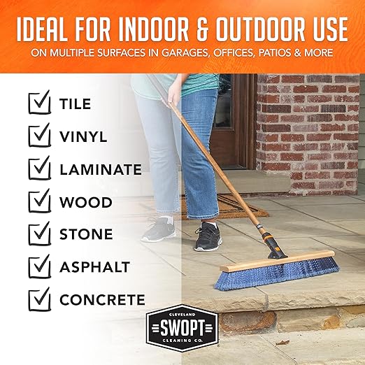 SWOPT 24” Premium Multi-Surface Push Broom Head — Cleaning Head Interchangeable - Image 9