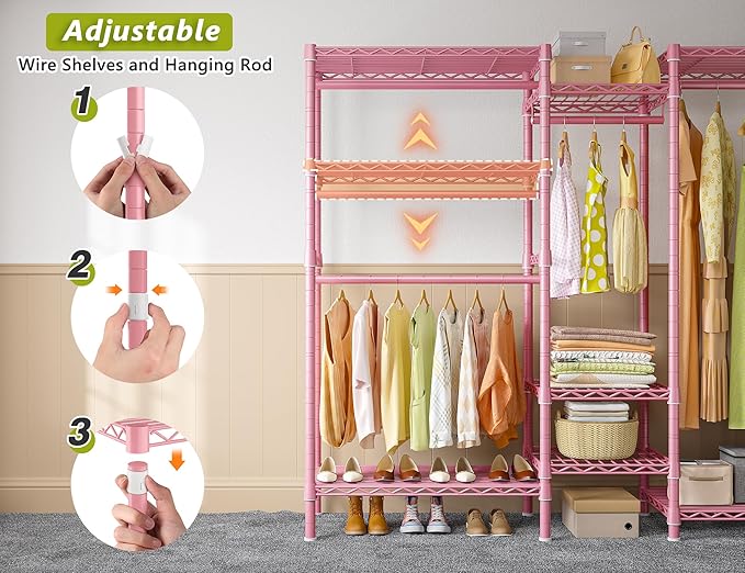 Raybee Clothing Racks for Hanging Clothes Heavy Duty Clothes Rack Load 750LBS - Image 8