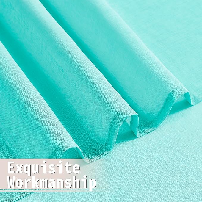 Tollpiz Sheer Door Curtains Closet Linen Textured Curtain Sheers Doorway Light - Image 8