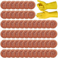 Hushee 50 Pack Copper Coated Scourers Rust Resistant Scrubbing Scouring Pad by Hushee
