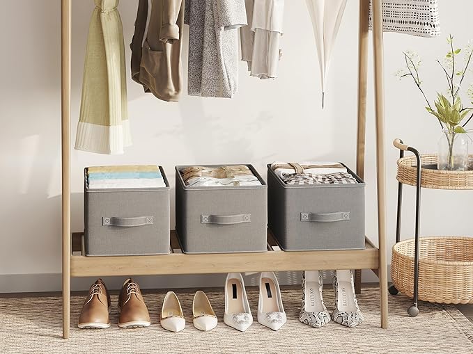 3 Pack Fabric Storage Bins for Shelves | 16.25x12x10in Closet Storage Baskets | - Image 9