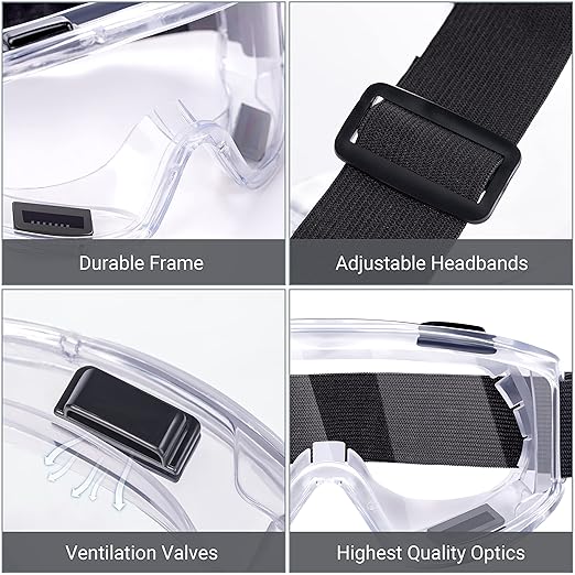 AirGearPro Vision-1000 Anti-Fog Safety Goggles | Impact Resistant Protective - Image 4
