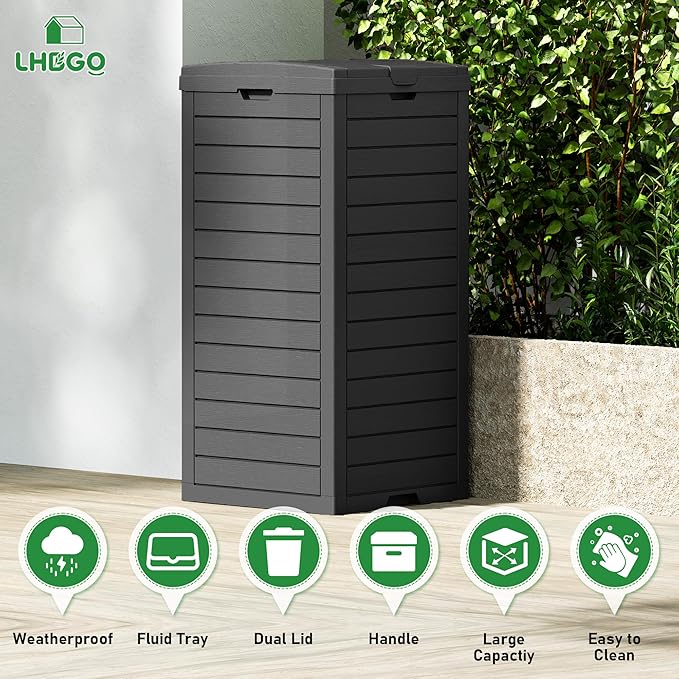 Outdoor Trash Can, 2 Set of 31 Gallon Garbage Can - Image 3