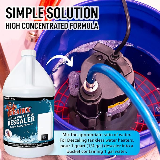 DrainX Tankless Water Heater Descaling Solution | Highly Effective Descaler - Image 3