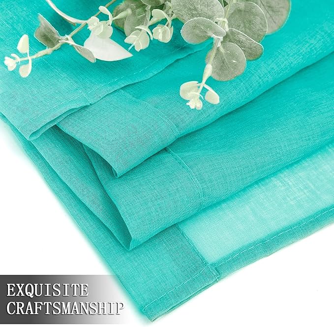 Tollpiz Sheer Curtains Linen Textured Bedroom Curtain Sheers Light Filtering - Image 7