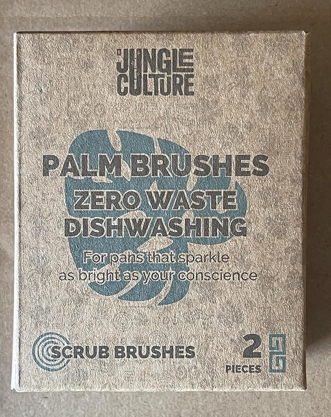 Jungle Culture Kitchen Dish Scrubber Set of 2 • Bamboo Dish Brush - Image 11