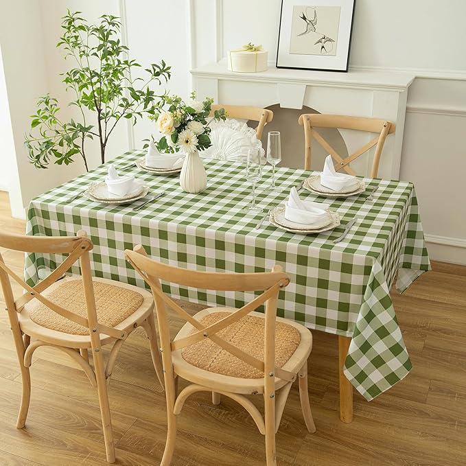 Classic Gingham Plaid Tablecloth Fabric - Image 9