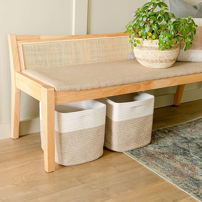 NaturalCozy Storage Cubes 11 Inch Cotton Rope Woven Baskets - Image 7