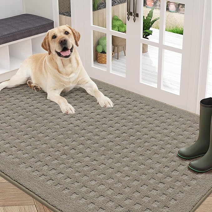 BEQHAUSE Waffle Door Mats Indoor 36"x60", Dog Mat by BEQHAUSE