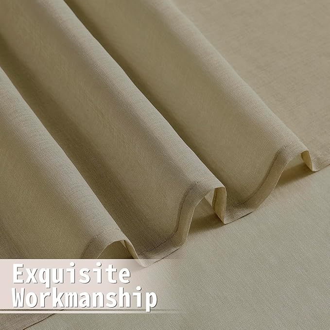 Tollpiz Sheer Door Curtains Closet Linen Textured Curtain Sheers Doorway Light - Image 8