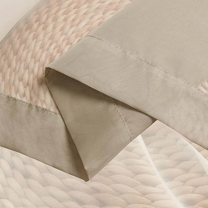 Chyhomenyc Taupe Sheer Curtains 36 inch Length 2 Panels, Light Filtering Voile - Image 7