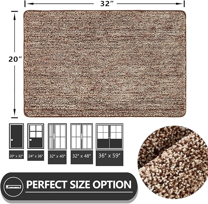 REFETONE Indoor Doormat, Front Door Mat 20"x32" Absorbent Rubber Backing Non - Image 2