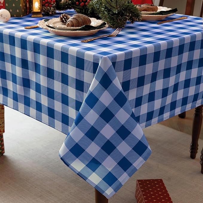 Classic Gingham Tablecloth Fabric by Essifunia